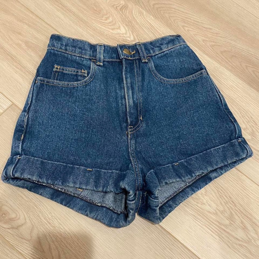 American Apparel Shorts Size 24 Gray Black Navy Dark Blue Denim Wash Light Wash